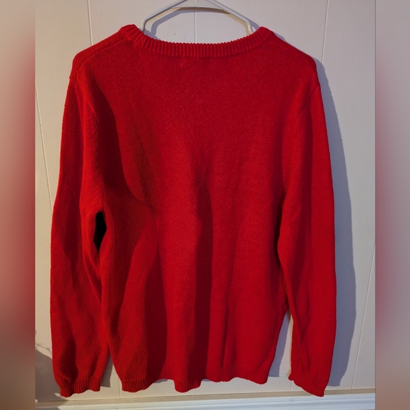 Retro Threads Christmas Holiday Cardigan Sweater Size Large Red Long Sleeve - Picture 2 of 6